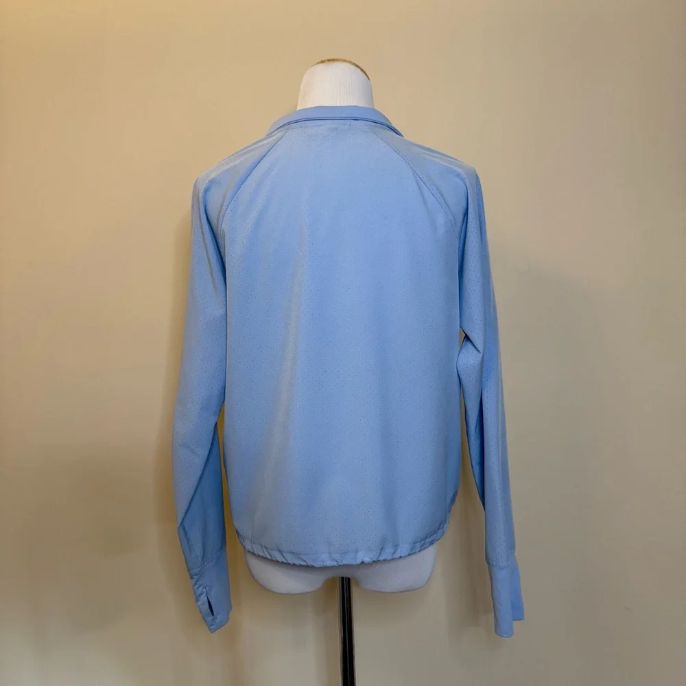 Sport Running Walking Jacket Size 2 Blue Zip Up Lightweight Athletic Activewear - Picture 3 of 8